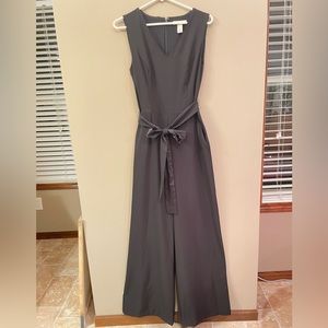 WHBM V-Neck Jumpsuit with Tie Belt size 6